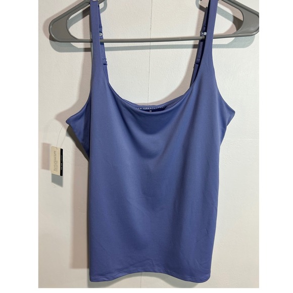 New York & Company Tops - Womens Cami Large Periwinkle Blue Bodyshape Adjustable Straps Solid Layer basic